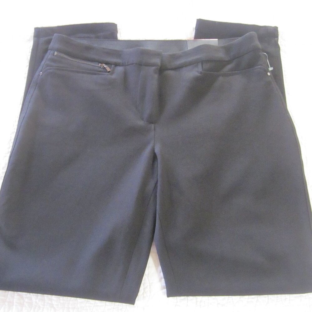 Rafaella Pants 12 Black Classic High Rise Straight Leg
